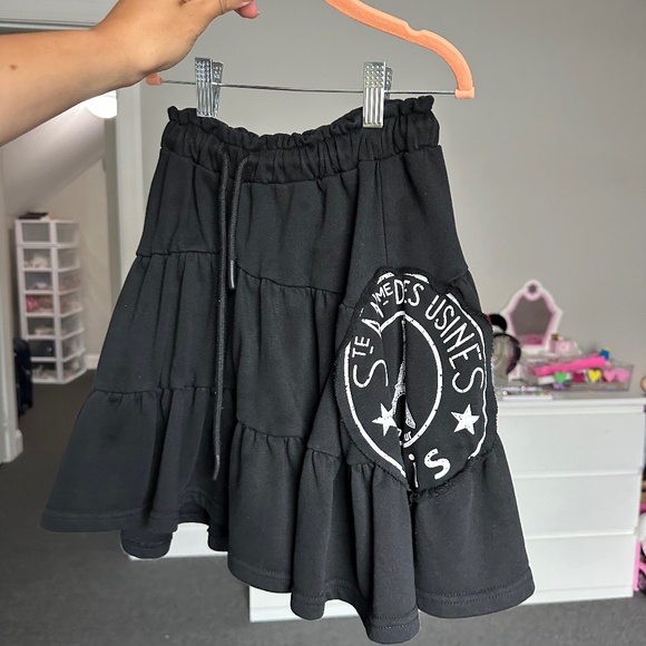 Girls HELLO YELLOW BLACK PARIS PRINT SWEAT skirt - Picture 2 of 5